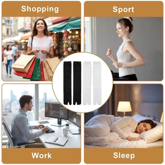 Sokke in Stile Giapponese - 2 Paia - Nero/Bianco - Poliestere Ademabile - Comfortevole - Teensokke