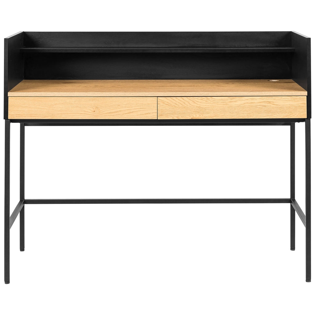 Scrivania ARTHUR a 2 cassetti in legno e nero