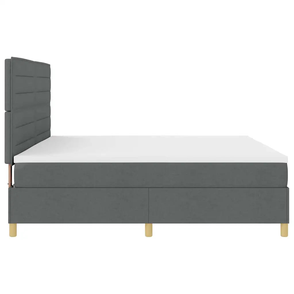 Letto a Sorgente LED Grigio scuro 200 x 200 cm Tessuto 3343048