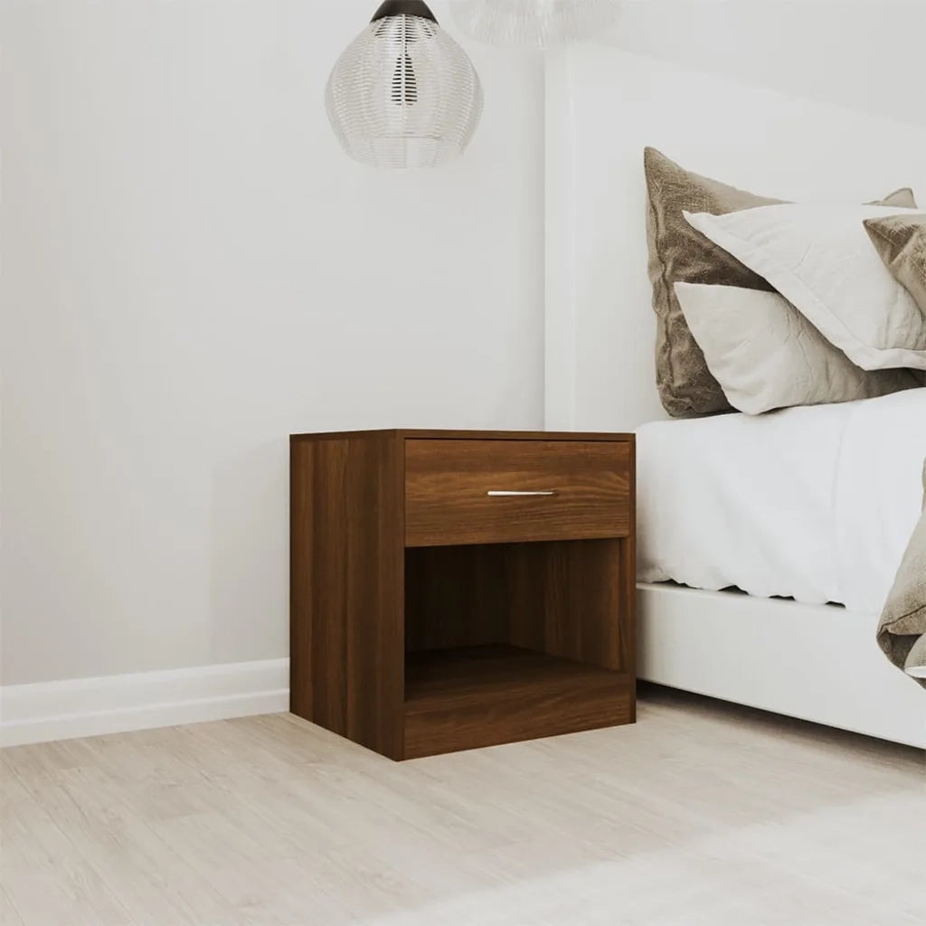 Comodini 2 pz con Cassetto Rovere Marrone 342588
