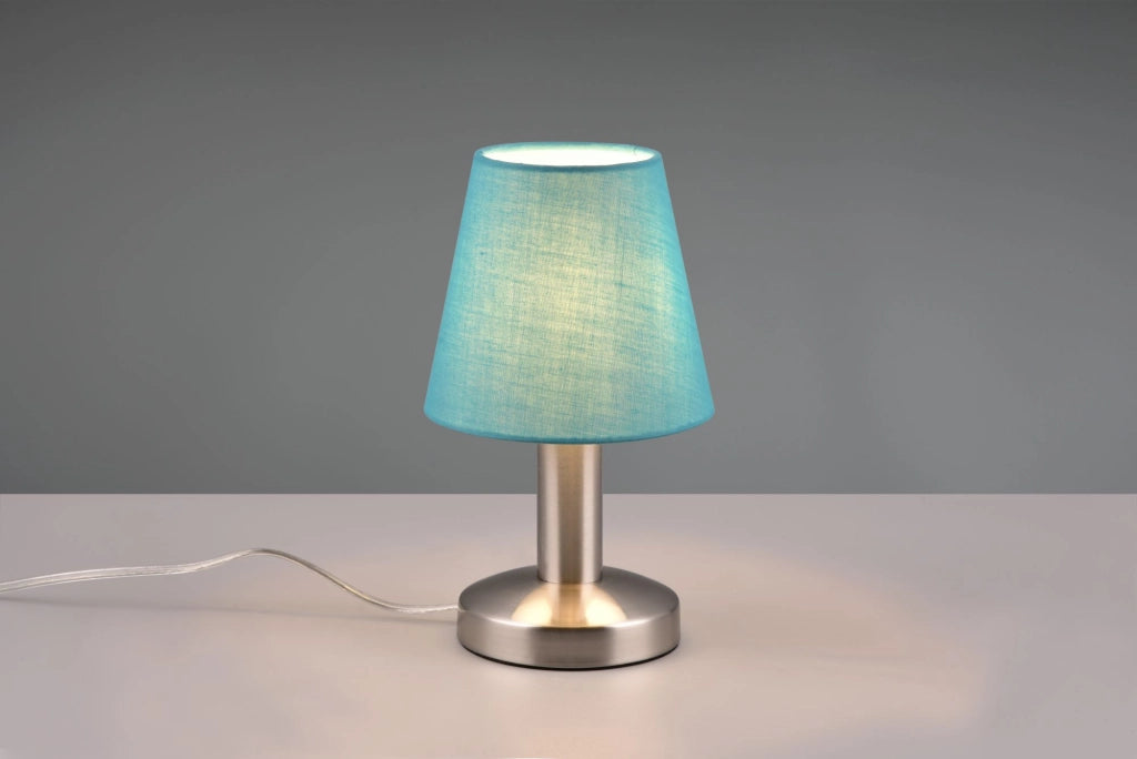 MATS II LAMPADA ACCIAIO PARALUME AZZURRO H.24CM 1 LUCE ATTACCO E14