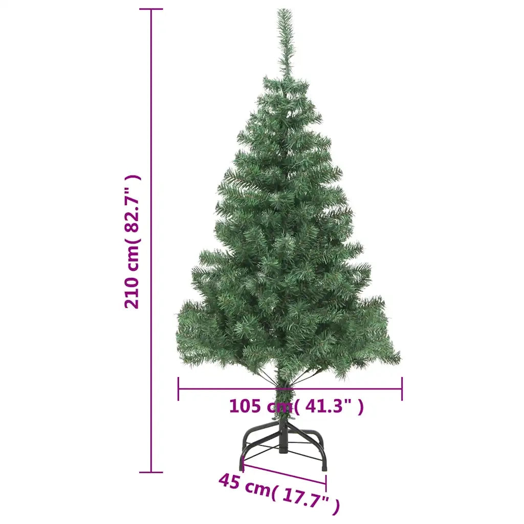 Albero Natale Artificiale con Supporto Acciaio 210 cm 910 Rami 60176