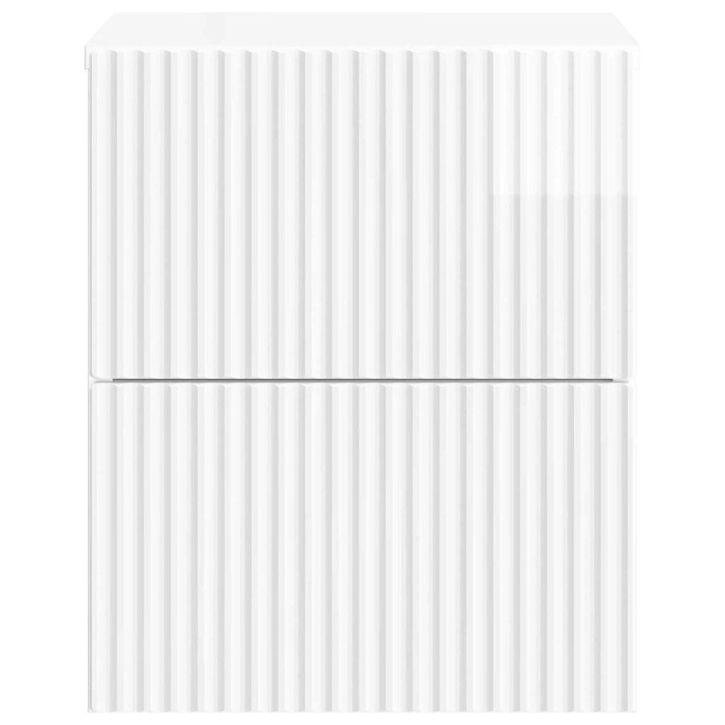 Mobiletto da notte a muro Bianco Lucido 33 x 34,5 x 40 cm 898473