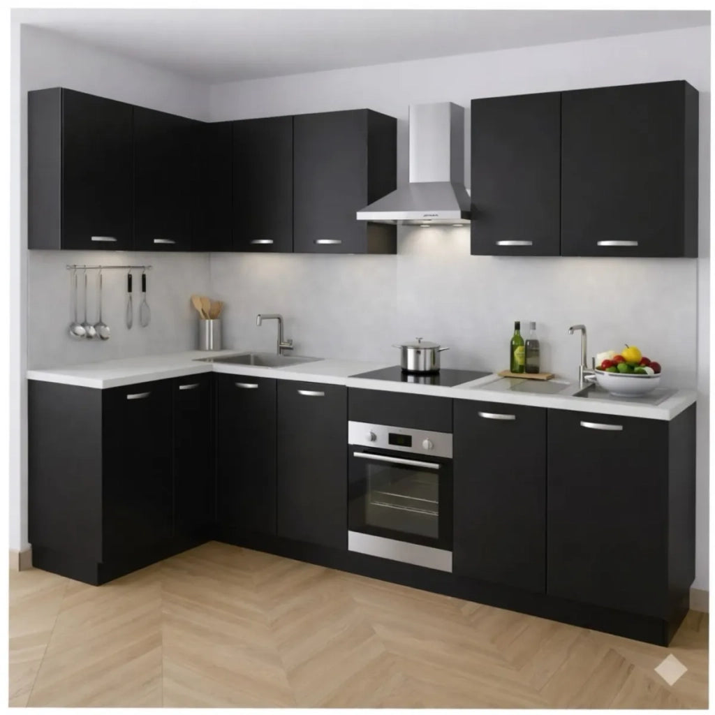 Anta per mobili in Legno nobilitato Compresa di Maniglia 72x60 Nero