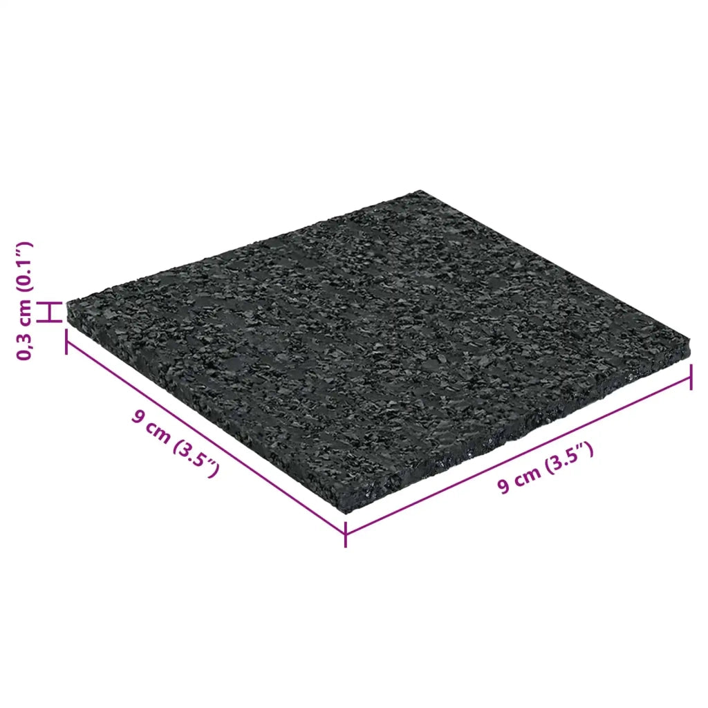 Pad per patio in granuli di gomma Nero 9 x 9 x 0,3 cm Gomma 42027240