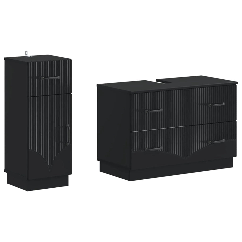Set di Armadi da Bagno da 2 Pezzi HOORN Nero 3417712