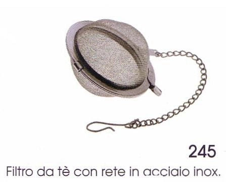 Sfera per infusione Filtro te' in acciaio + catenina pedrini