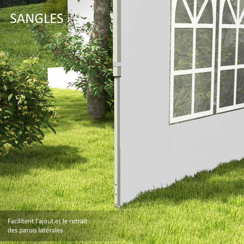 Pannelli laterali per tenda da giardino 3x3m con finestra ¨C Minimal ¨C 295x195cm bianco