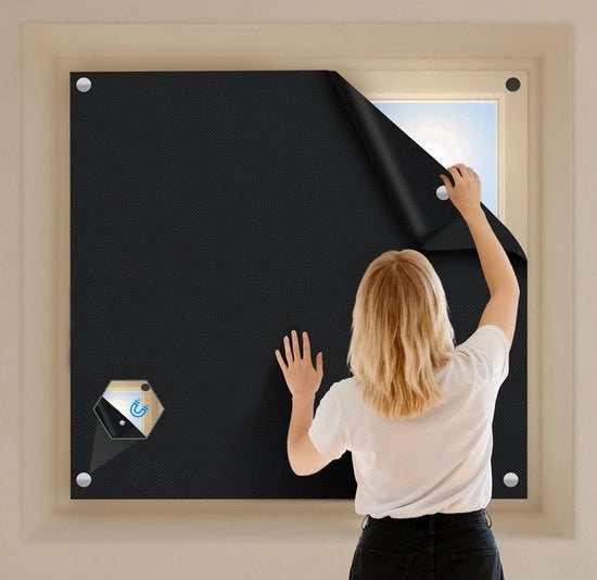 Veliature a Magnetismo - Tela di Cotone e Lino - Chiusura Solare - Camere da Bambini - 60 x 73 cm - Senza Fori - Veliature