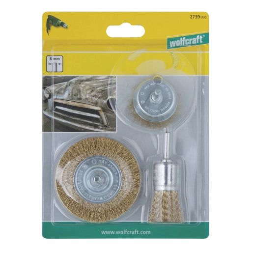 SET DI SPAZZOLE CON FILO DI OTTONE, 3 PZ.