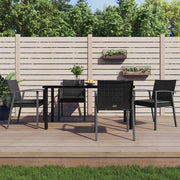 Set Pranzo da Giardino 5pz con Cuscini in Polyrattan e Acciaio 3186995