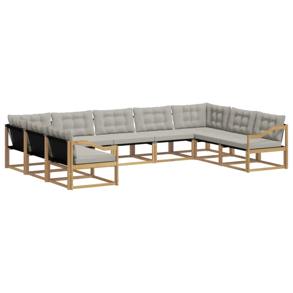 Set di divani da esterno 9 pcs Bianco e Grigio Chiaro 3389077