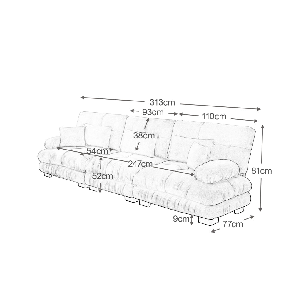 Divano Angolare 3 Posti con Chaise Longue ¨C MINIMAL ¨C Tessuto Chenille Verde, Divano Letto