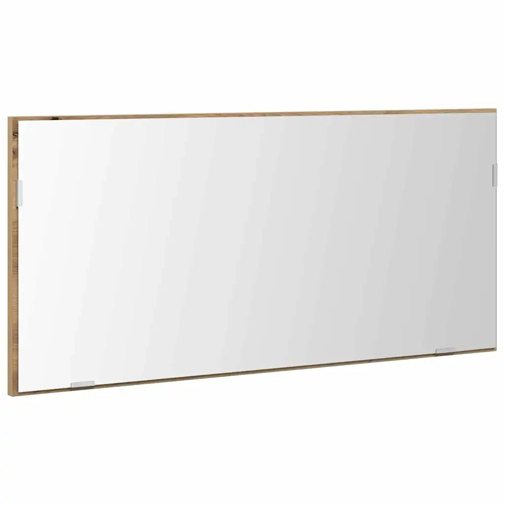 Specchio con luci a strisce a LED rovere artigianale 80 x 37 cm