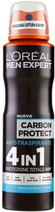 L' ORÉAL MEN DEODORANTE SPRAY DA 150 ML CARBON PROTECT