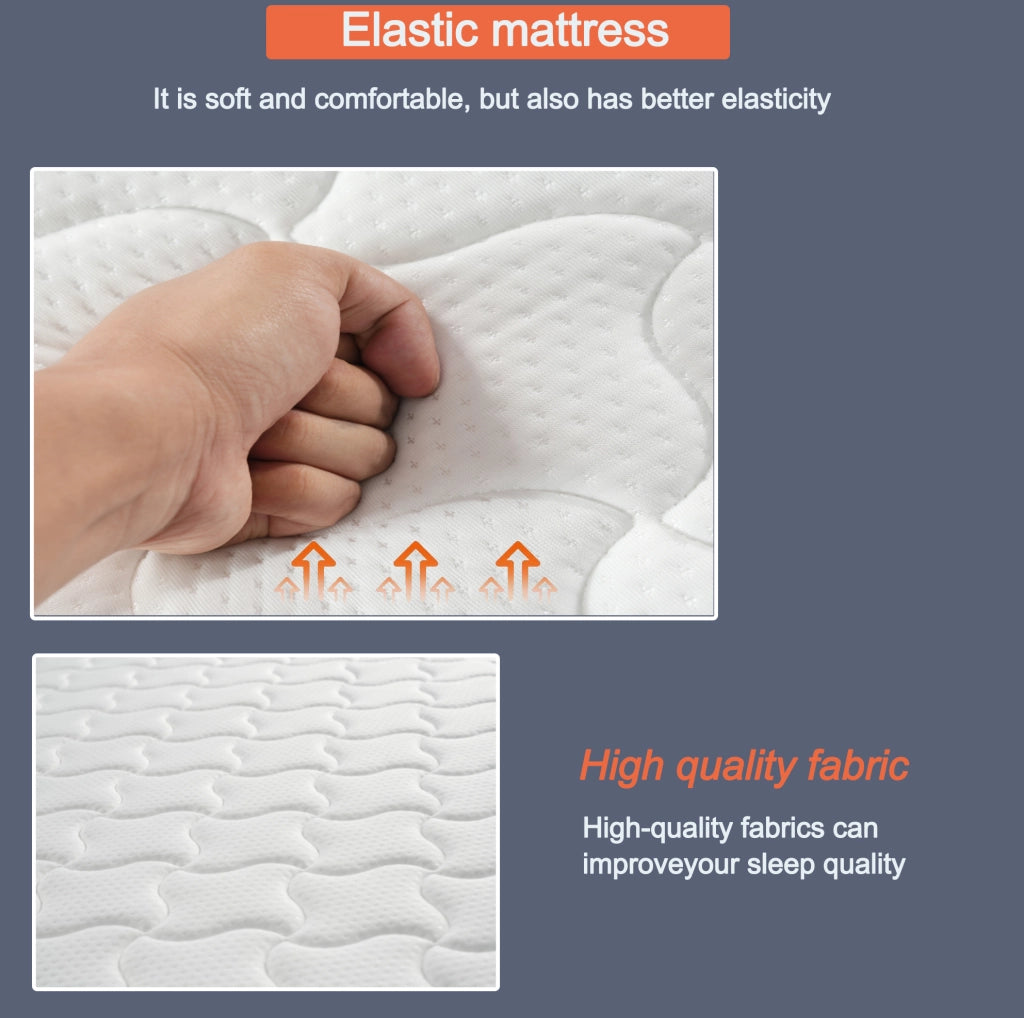 Materasso a molle insacchettate 90x200 cm alto 10 cm; bianco