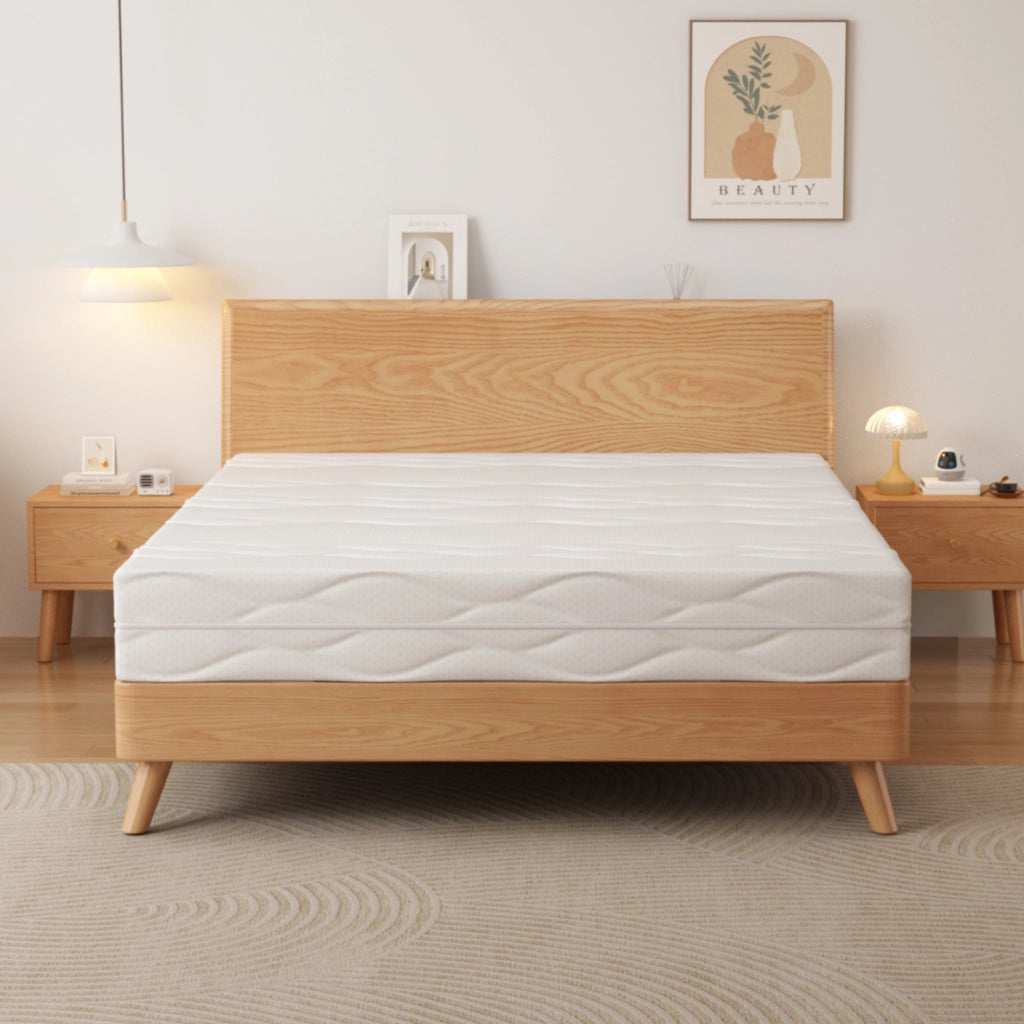 Materasso a molle insacchettate con 7 zone e rivestimento sfoderabile in schiuma e molle bianco grigio 120×200 cm