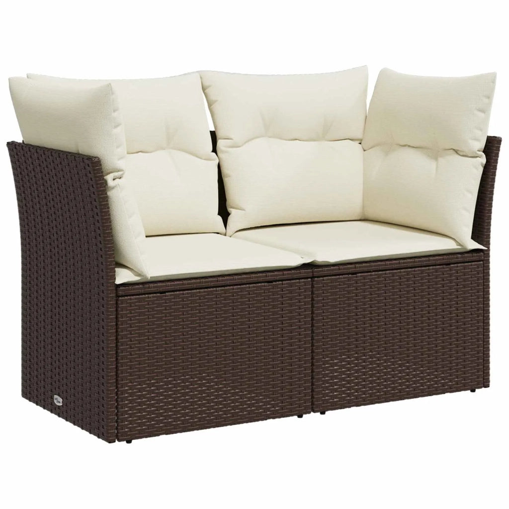 Set di divani 5 pz Marrone e Bianco Crema 3447836