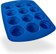 Muffiniera spaziale blu con forme pieghevoli per muffins e cupcakes