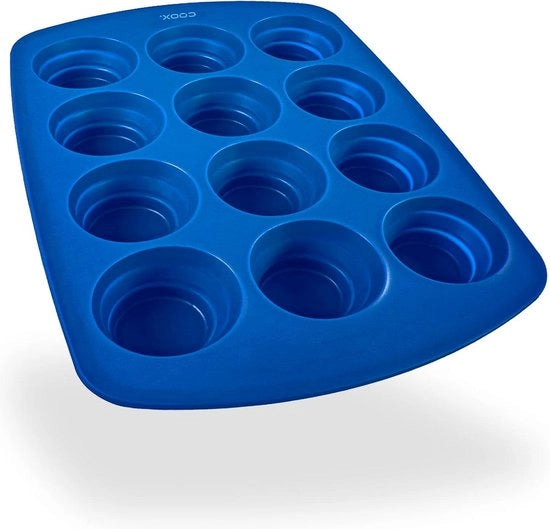 Muffiniera spaziale blu con forme pieghevoli per muffins e cupcakes