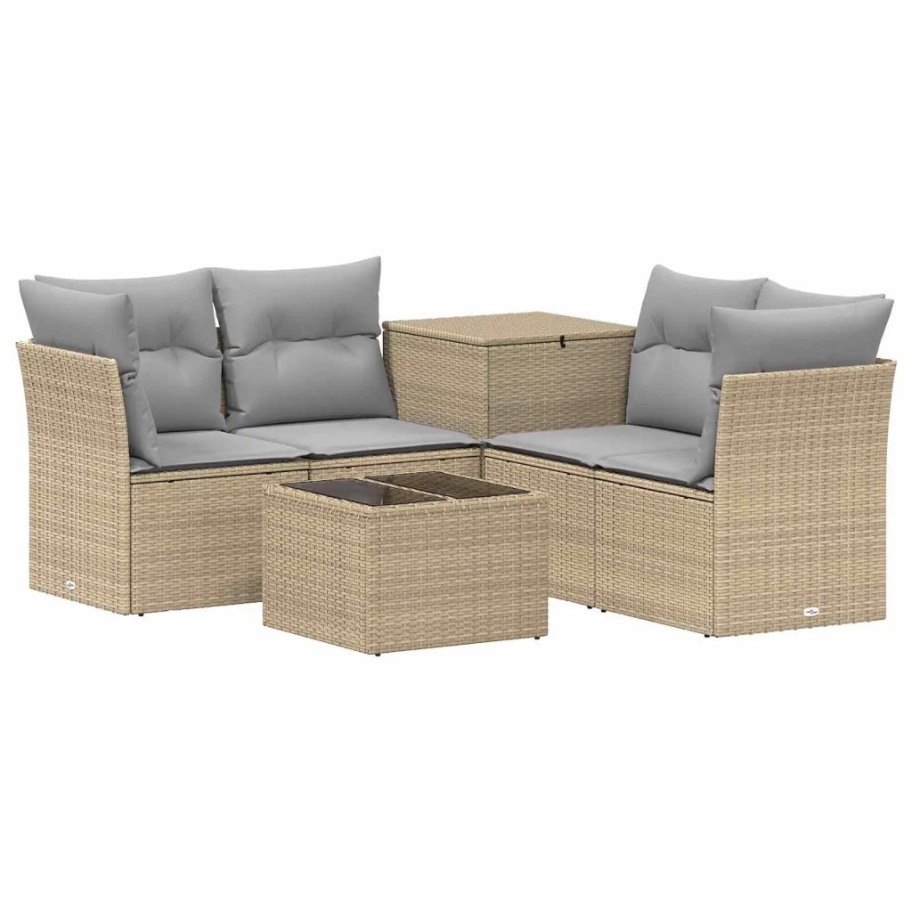 Set di divani 6 pz Beige e Grigio Chiaro 3447361