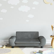 Divano per Bambini-Sofa-Divanetto Grigio Scuro 70x45x33 cm in Velluto