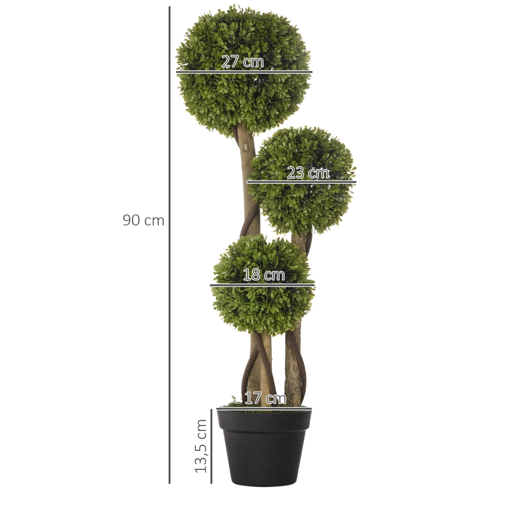Pianta Artificiale Bosso ¨C Xylo ¨C Verde + Nero per Esterno