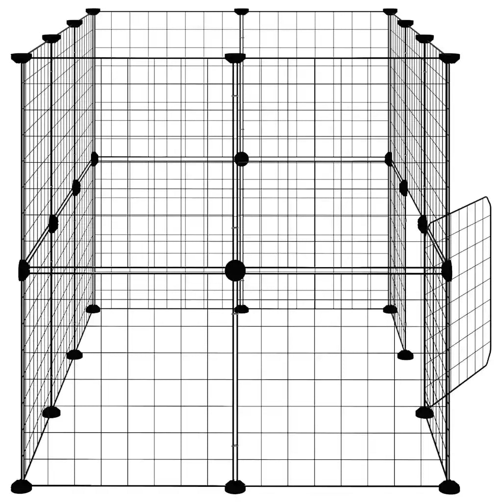 Gabbia per Animali 20 Pannelli con Porta Nera 35x35 cm Acciaio CFW6155862