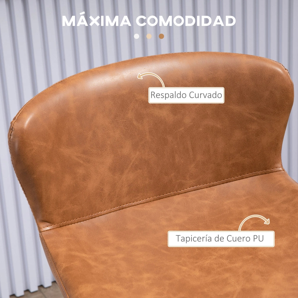 Sgabelli da Bar con Schienale Imbottito ¨C Minimal ¨C Marrone 2 Pezzi