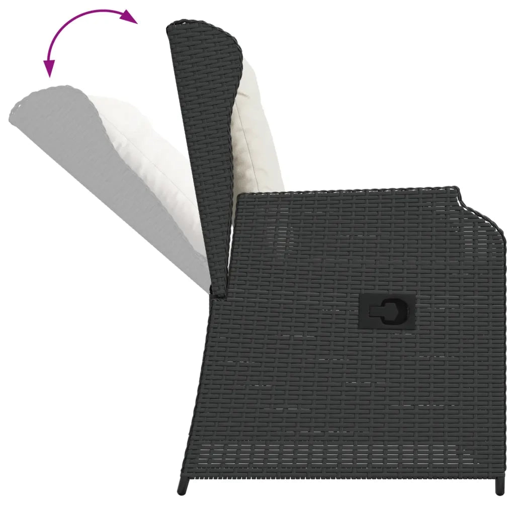 Set Divani da Giardino 5 pz con Cuscini Nero in Polyrattan 3262739