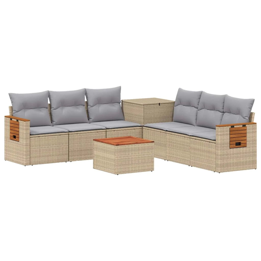 Set di divani 8 pz Beige e Grigio Chiaro 3448603