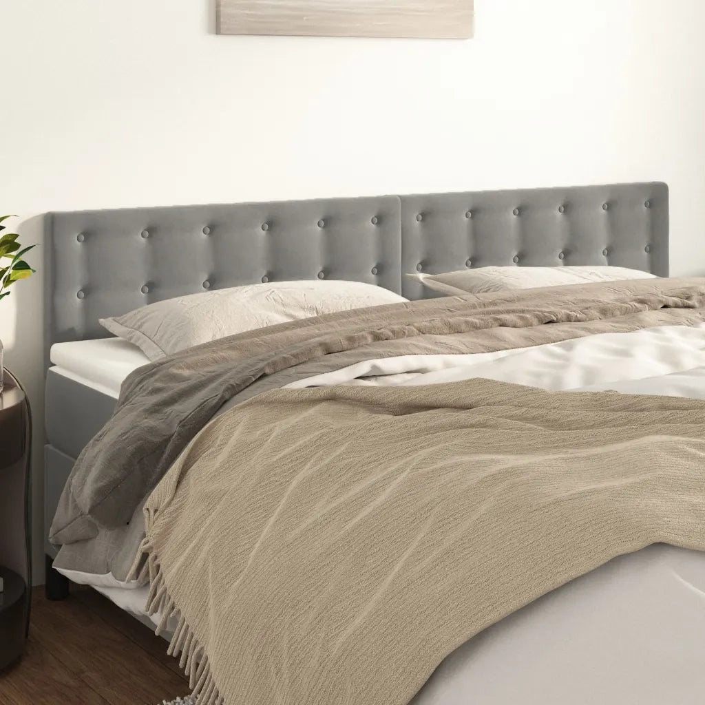 Testiera | Testata Grigio Chiaro 200x5x78/88 cm in Velluto
