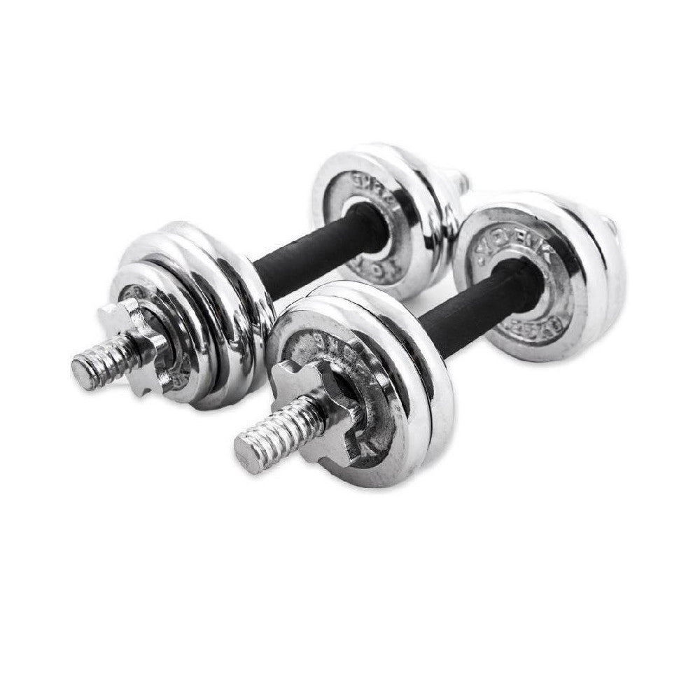 Trade Shop - Coppia Manubri Dumbbell Componibili Tot 30 Kg Pesi Palestra Fitness Bodybuilding -