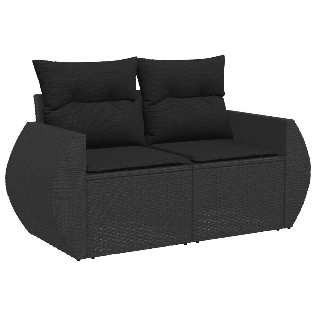 Set Divani da Giardino con Cuscini 8 pz Nero in Polyrattan 3221614
