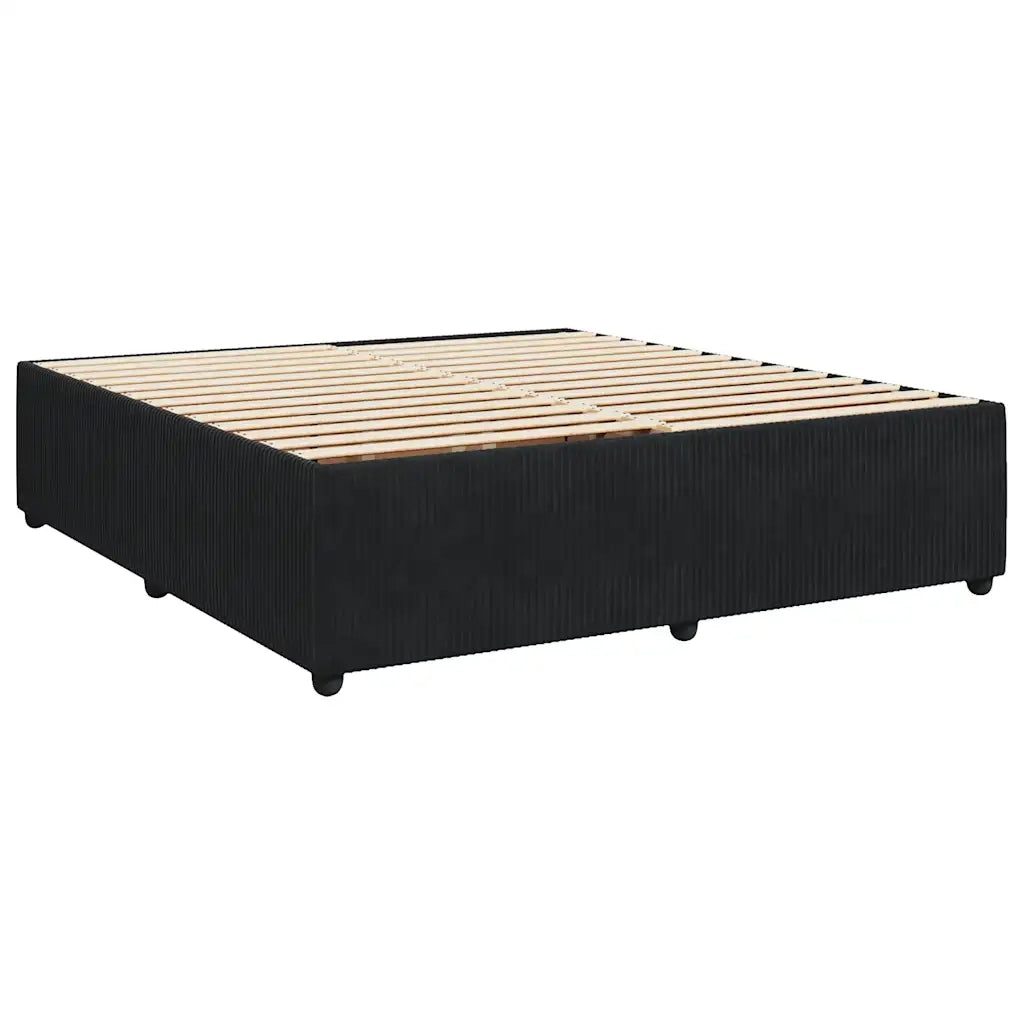 Giroletto a Molle con Materasso Nero 180x200 cm in Velluto 3285658