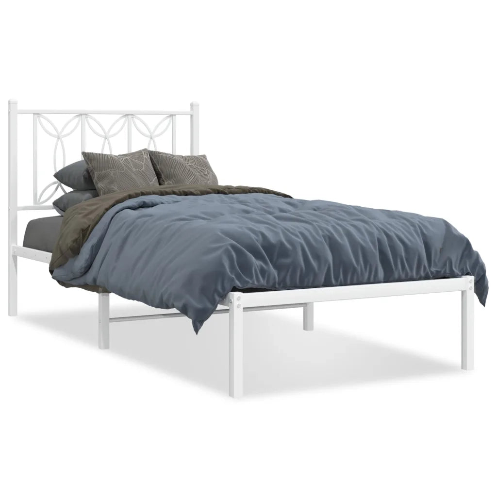 Giroletto senza Materaso con Testiera Metallo Bianco 75x190 cm 376167