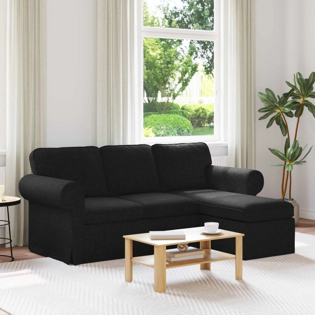 Divano Nero 195 x 138 x 80 cm Tessuto 42024329