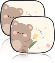 Tende di protezione solare UV - Protezione solare automatica per auto - Protezione solare per bambini - Protezione solare per finestrini laterali - 2 pezzi - Multicolore con motivo animale - Ombrellone per auto