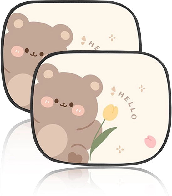 Tende di protezione solare UV - Protezione solare automatica per auto - Protezione solare per bambini - Protezione solare per finestrini laterali - 2 pezzi - Multicolore con motivo animale - Ombrellone per auto