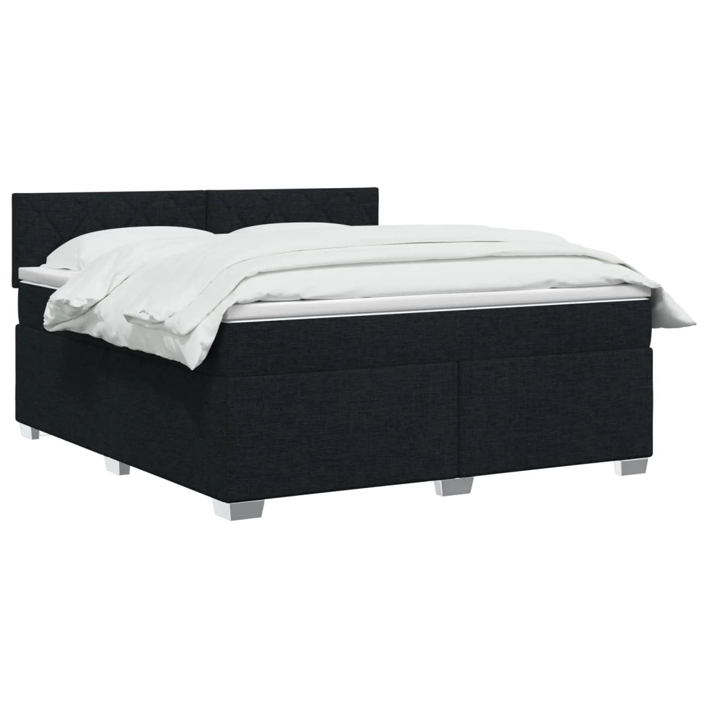 Letto box spring con materasso Nero 160 x 200 cm Tessuto 3450525