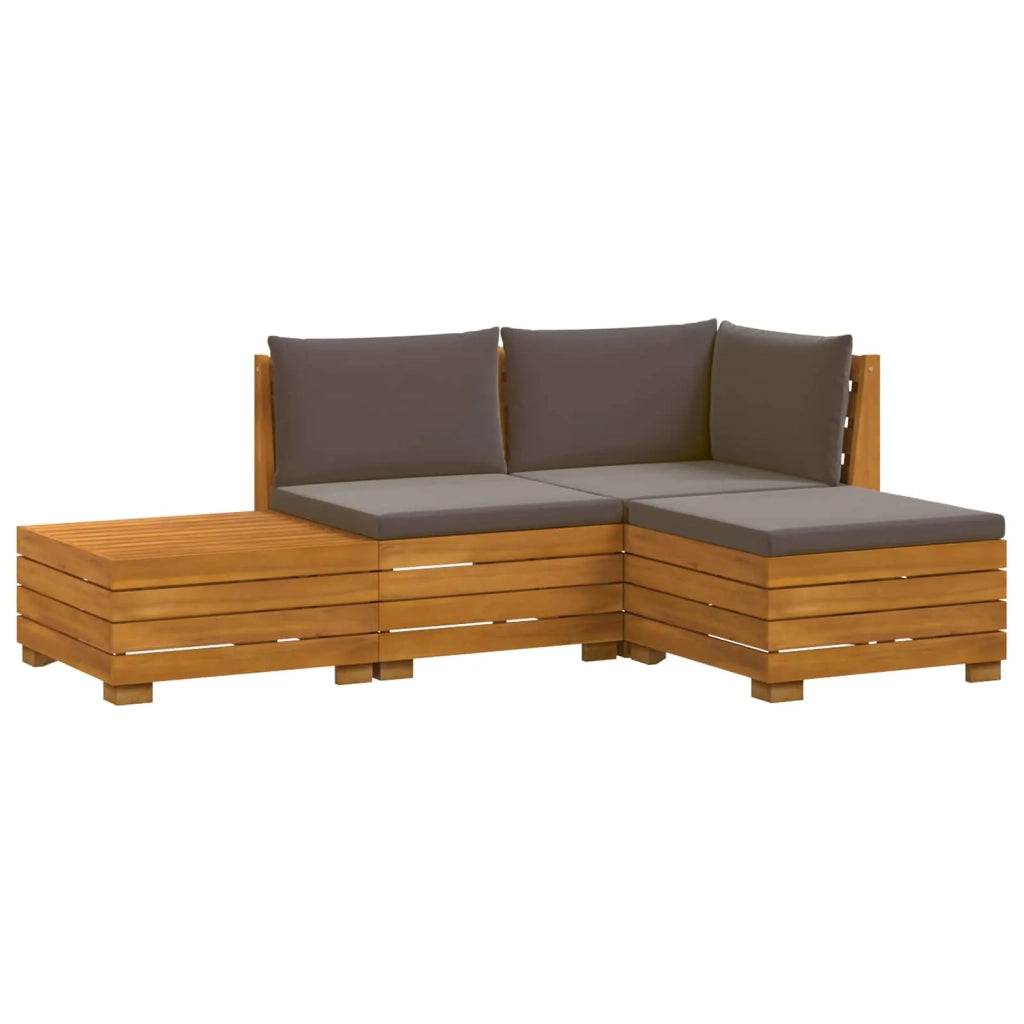 Set di divani da esterno con cuscino 4 Pezzo Marrone 3403101