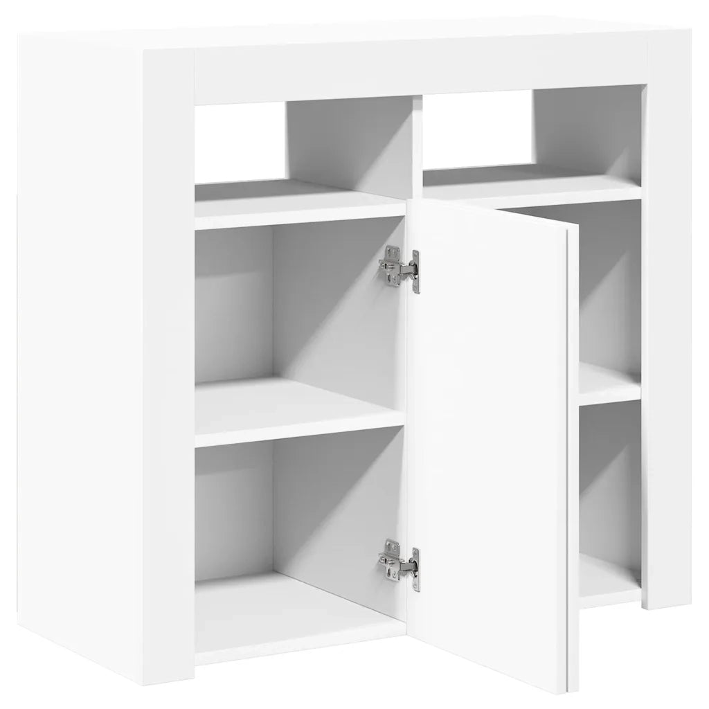 Credenza con Luci LED Bianca 80x35x75 cm 804328
