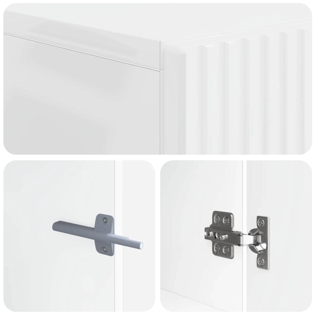 Mobile TV LED Bianco Lucido Legno ingegnerizzato 896689