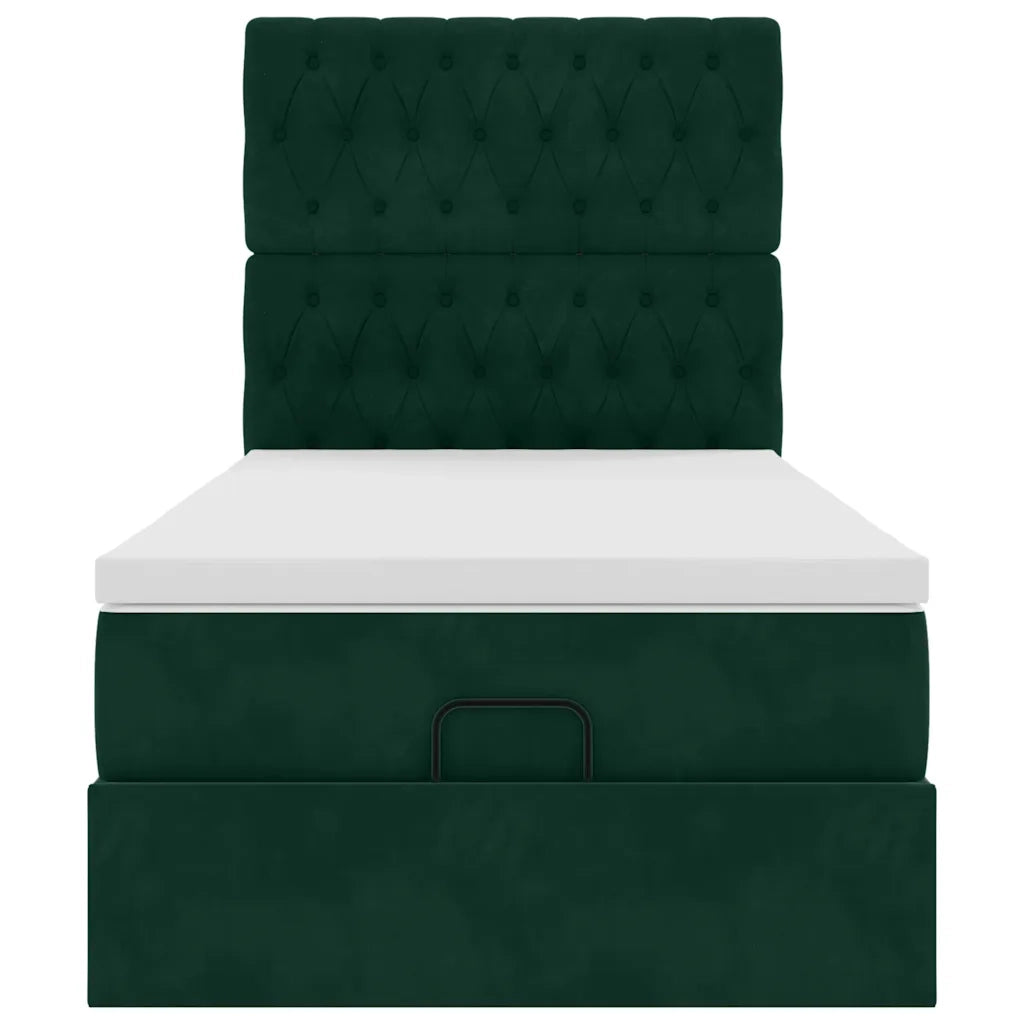 Struttura Letto Pouf con Materassi 90x200 cm in Velluto 3314369