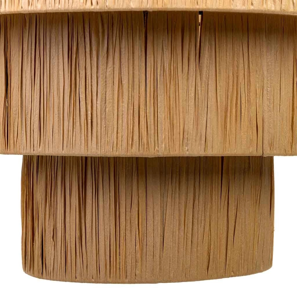 Lampada soffitto rafia e metallo marrone 51x51x37h cm