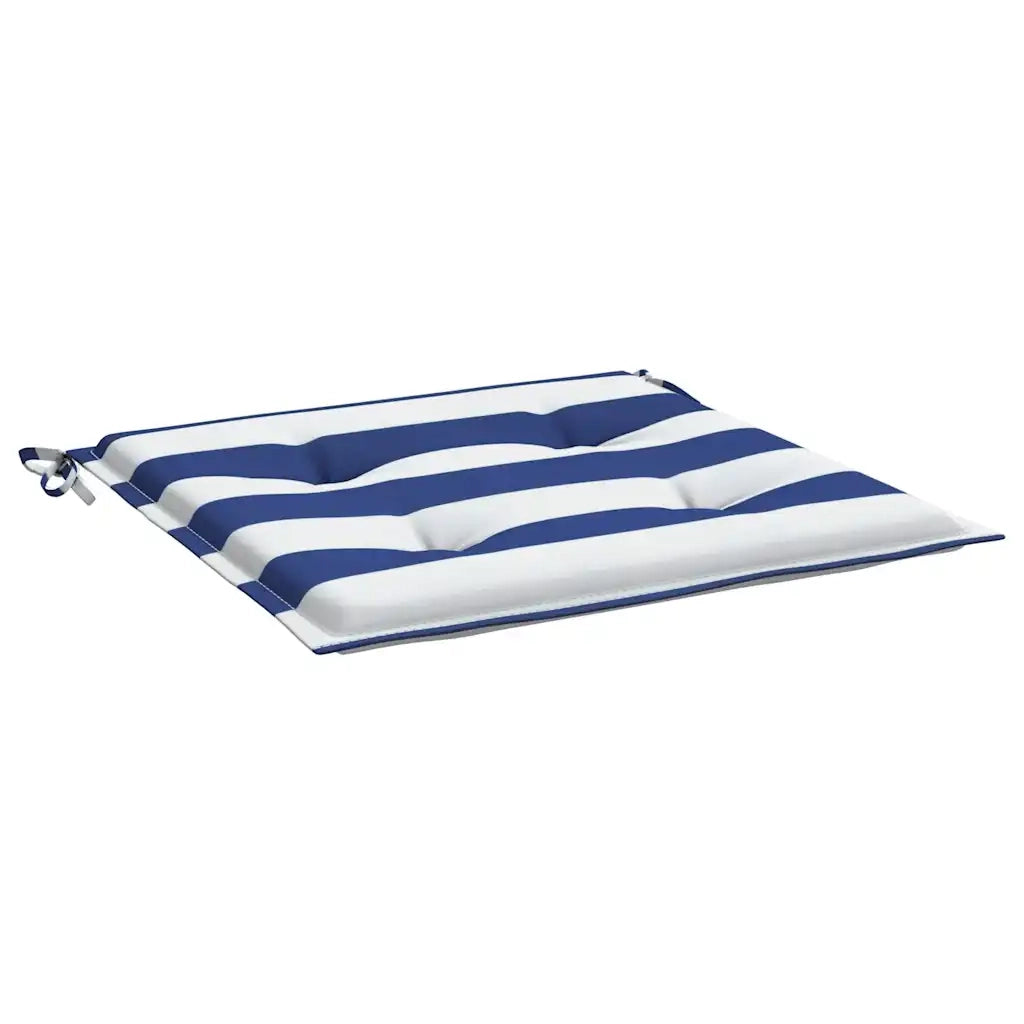 Cuscini per Sedia 2pz Strisce Bianche e Blu 50x50x3 cm Tessuto 361077