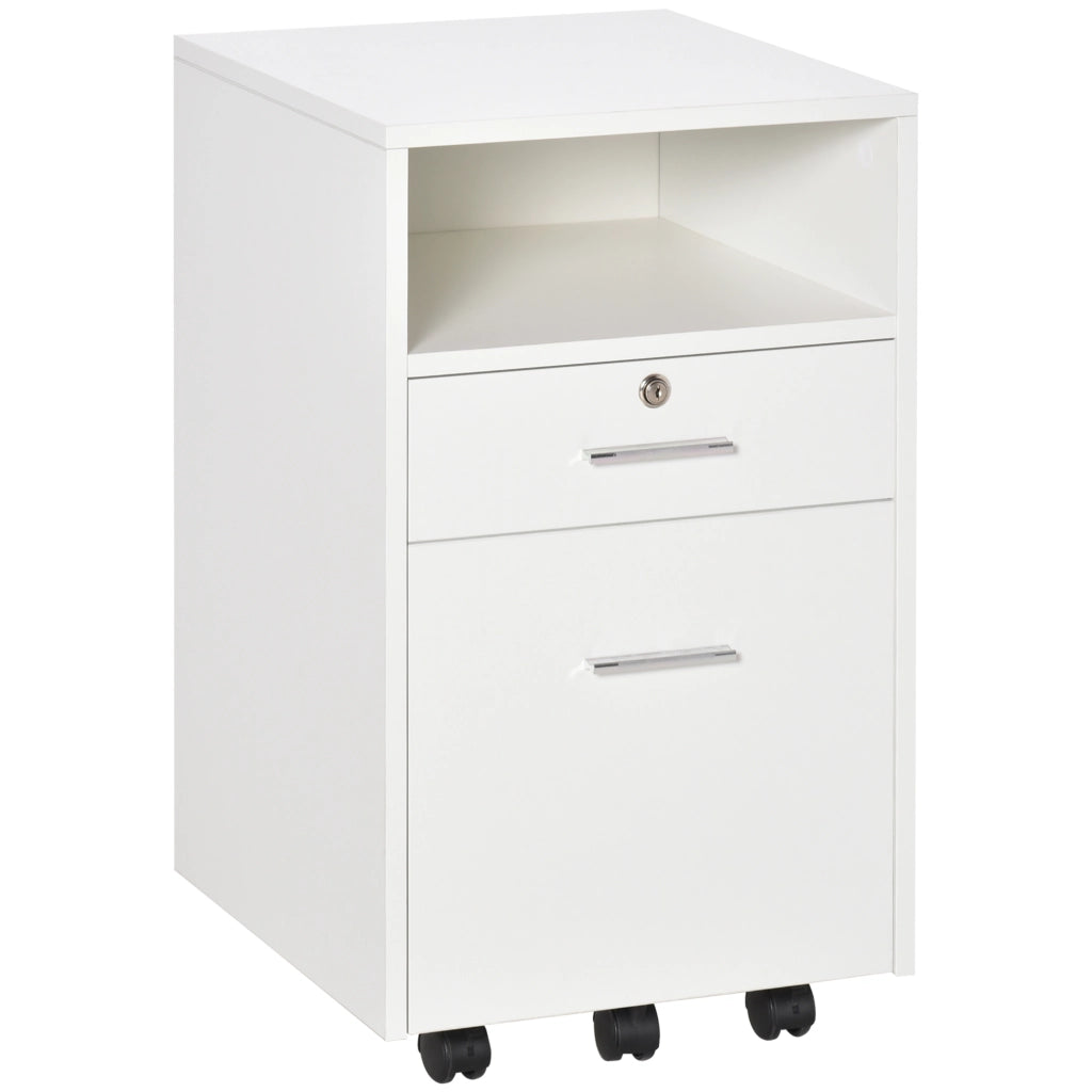 Scrivania con cassettiera e ripiano ¨C Minimal ¨C 39x40x65 cm, bianco