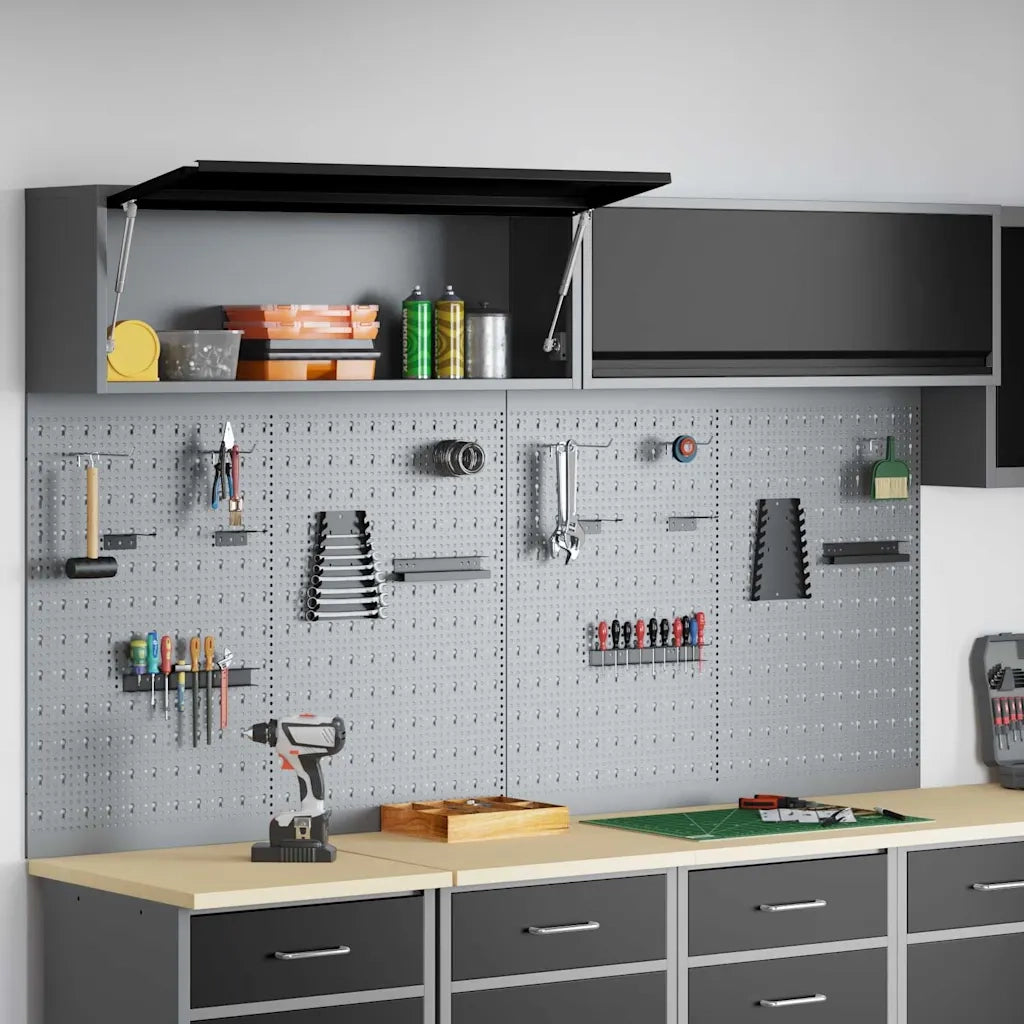 Set di armadi per attrezzi con lo scaffale 6 pcs Nero 3321414