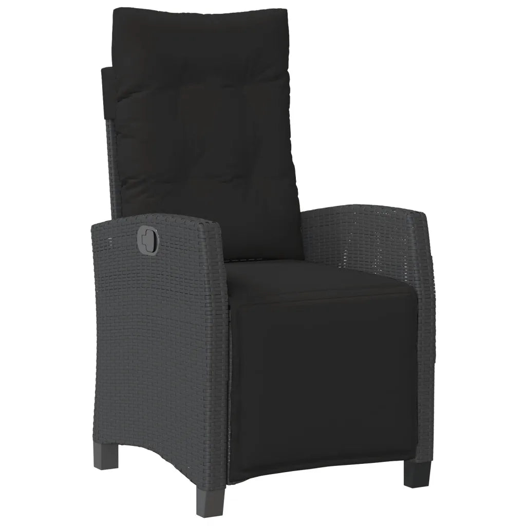 Set da Bistrò 3 pz con Cuscini Nero in Polyrattan 365249