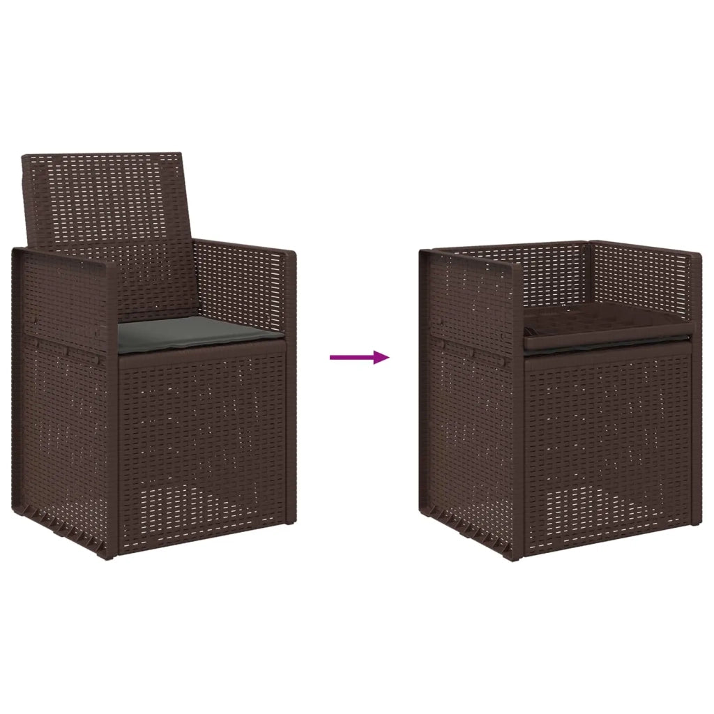 Sedie da pranzo da giardino 2 pcs Marrone e Antracite PP 899990